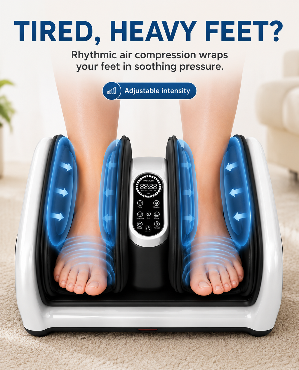 Relaxia™ 8D Foot Massager — Deep Massage, Heat & Air Compression